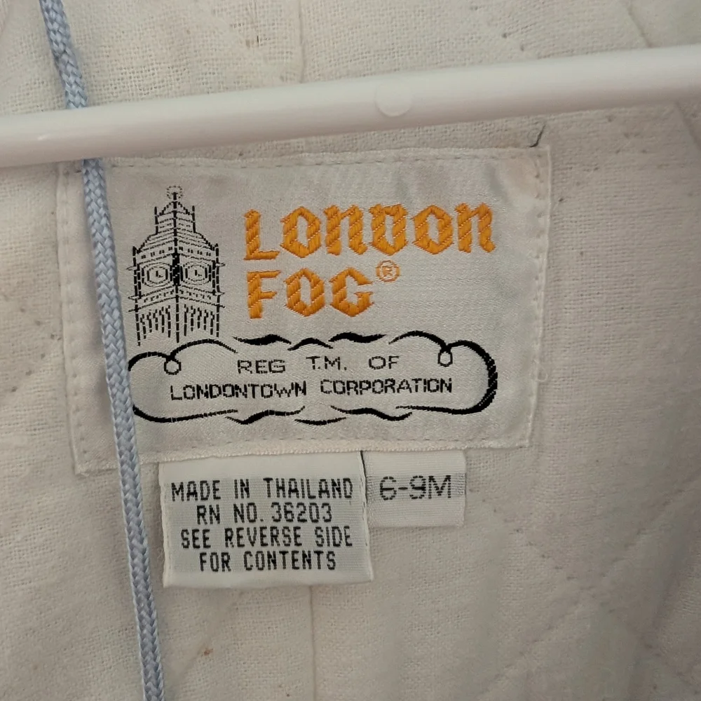$ Vintage London Fog Embroidered‎ Light Blue Baby Snow Suit